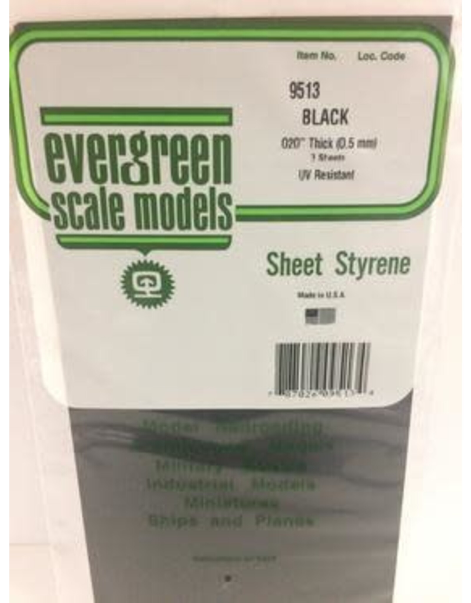 Evergreen 6X12" BLACK SHEET.50MM (3PCS)