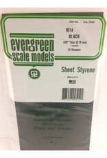 Evergreen 6X12" BLACK SHEET.75MM (2PCS)