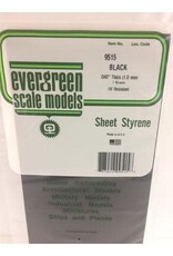 Evergreen 6X12" BLACK SHEET1.0MM (2PCS)