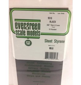 Evergreen 6X12" BLACK SHEET1.5MM (1PC)