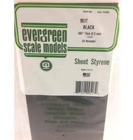 Evergreen 6X12" BLACK SHEET2.0MM (1PCS)