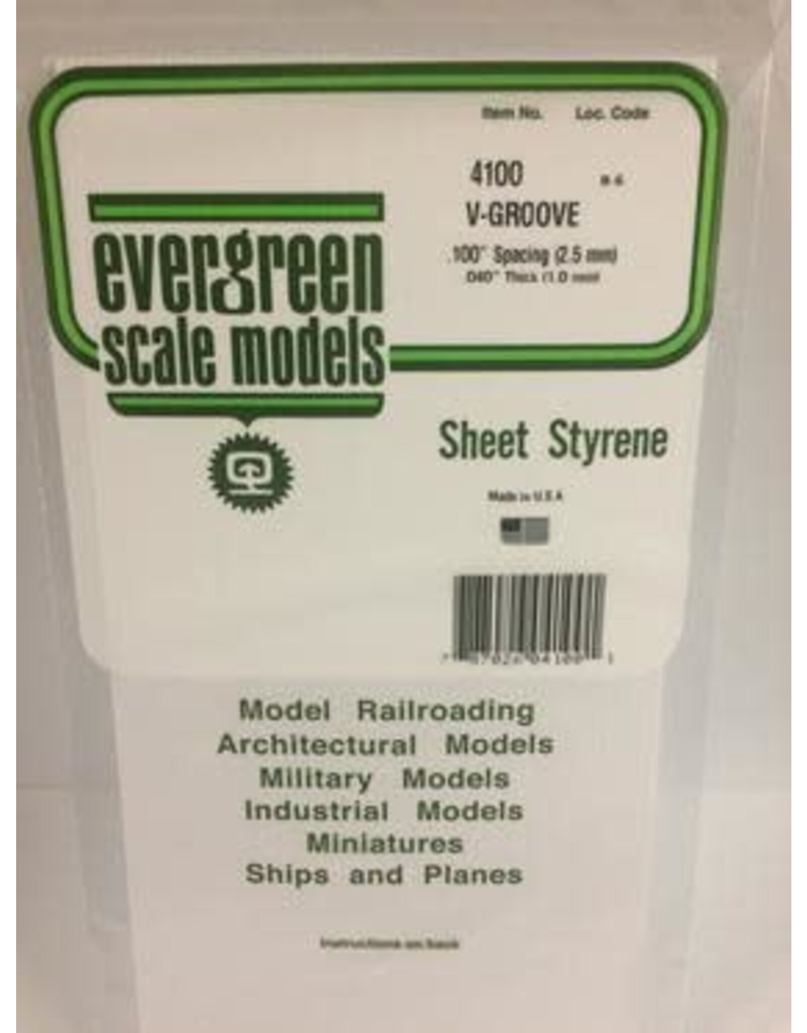 Evergreen .040" SIDING-VGROOVE .100 SPACING