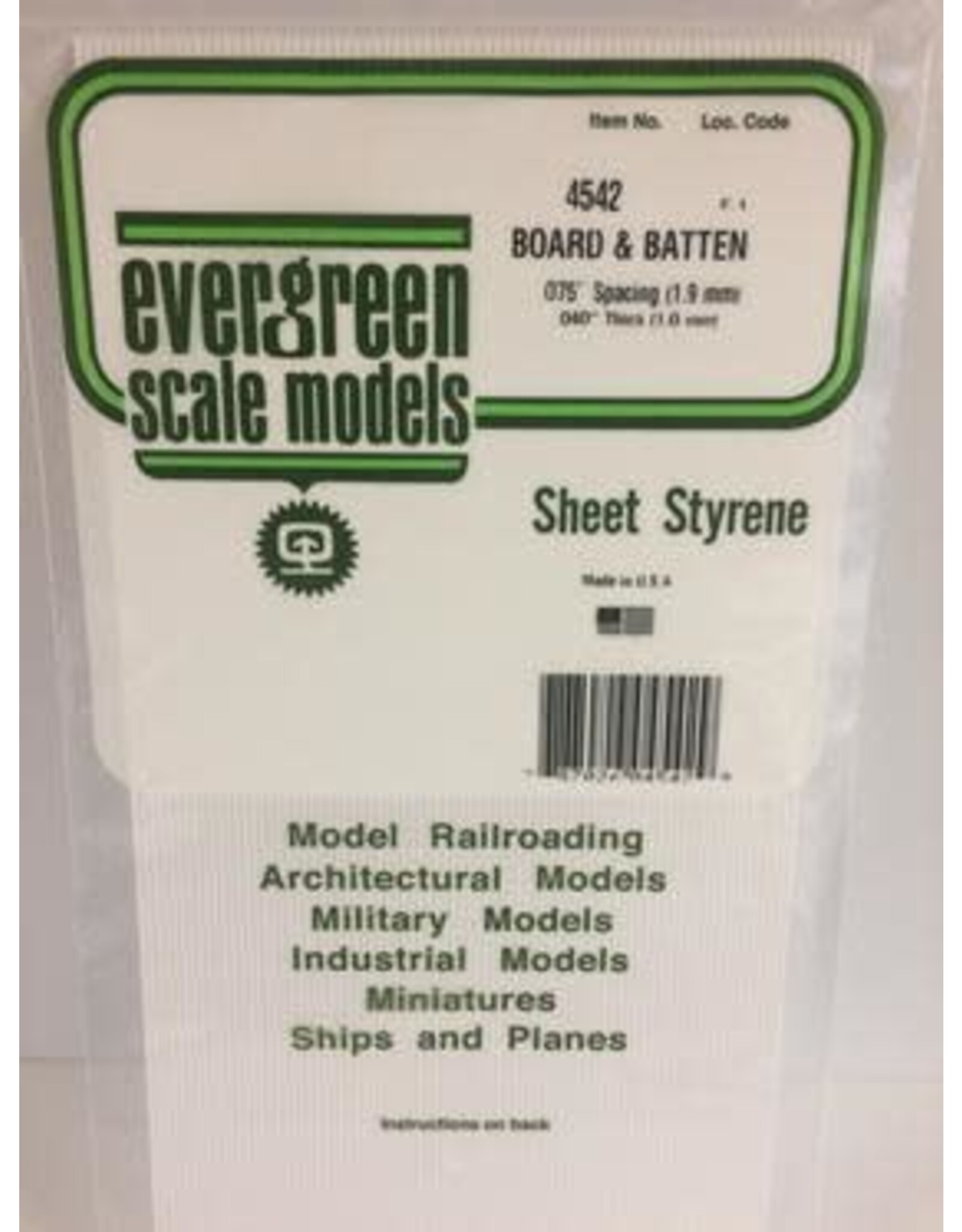 Evergreen BOARD/BATTEN-.075