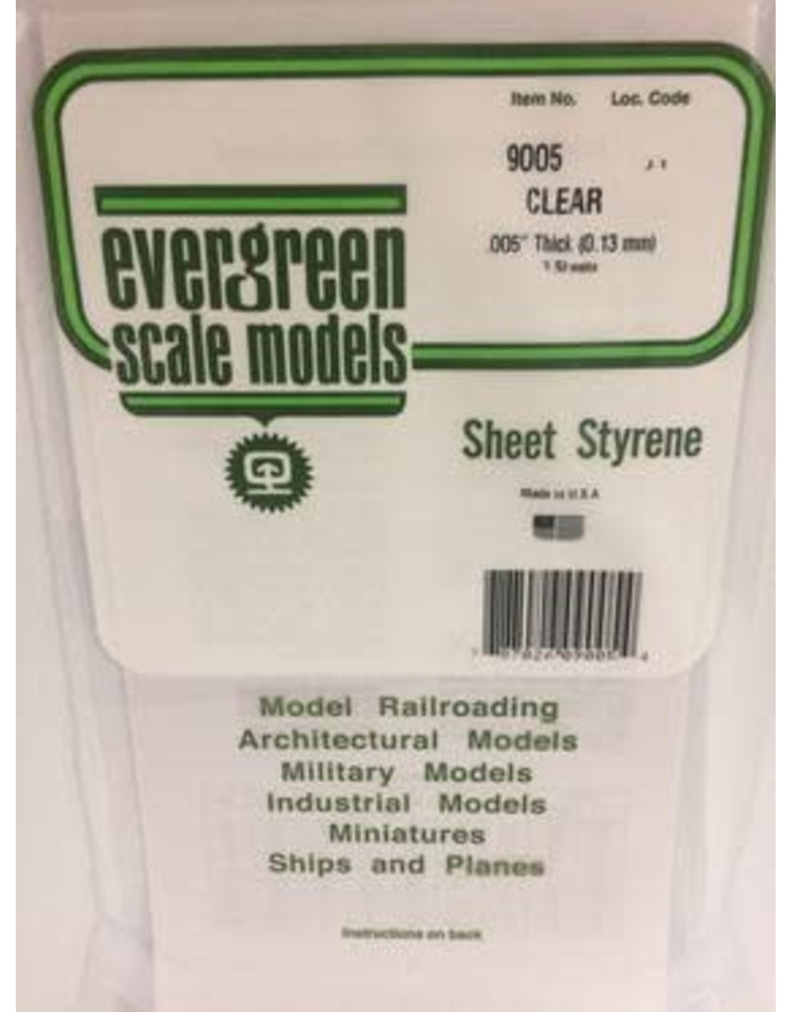 Evergreen 6X12 CLEAR SHEET-.005" (3/PK)