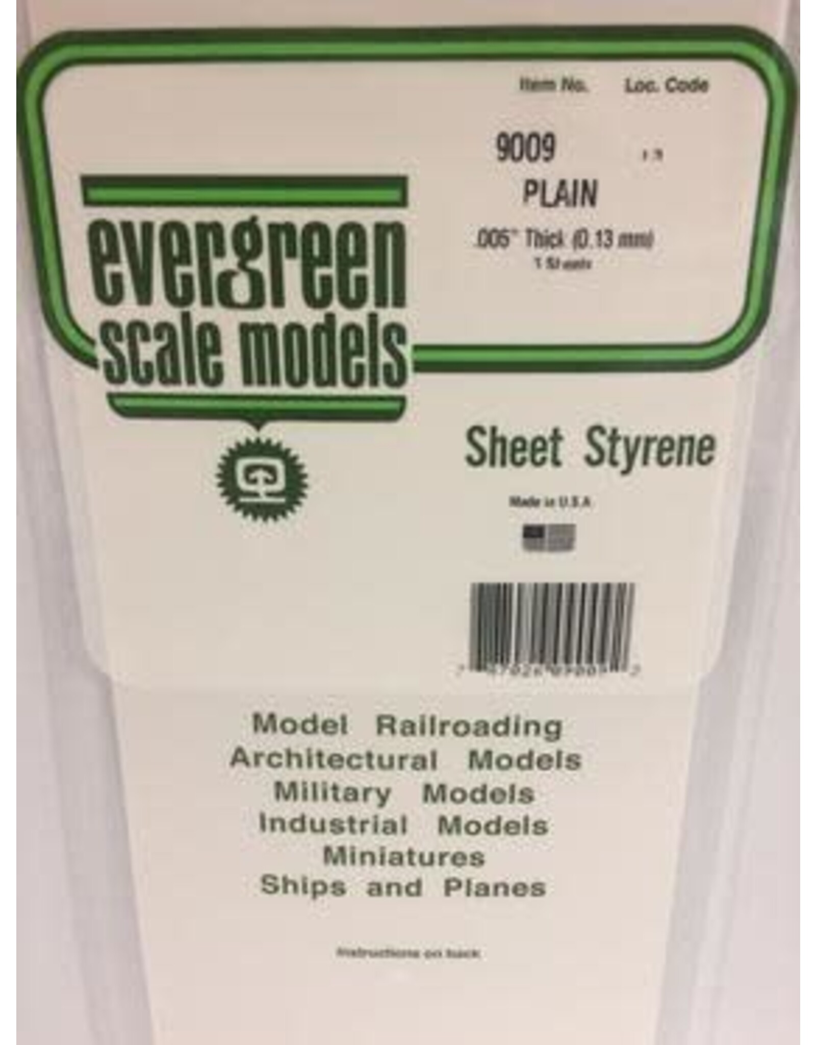 Evergreen 6X12 PLAIN SHEET-.005" (3/PK)