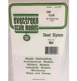 Evergreen 6X12 PLAIN SHEET.100" (2.5MM) 1/PK