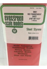 Evergreen .010x6x12"RED TRANSPARENT SHEETS 2