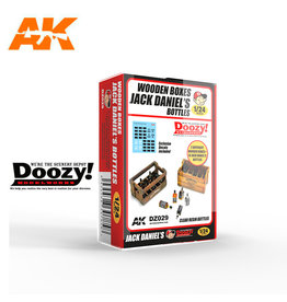 AK Interactive 1/24 Wooden Boxes Jack Daniel's Bottles
