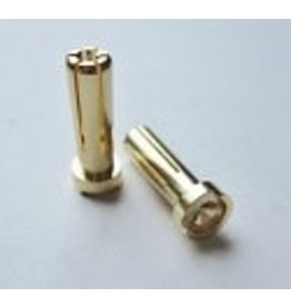 TQ wire 5mm Male Bullets Low Profile (pr.) Gold 19mm
