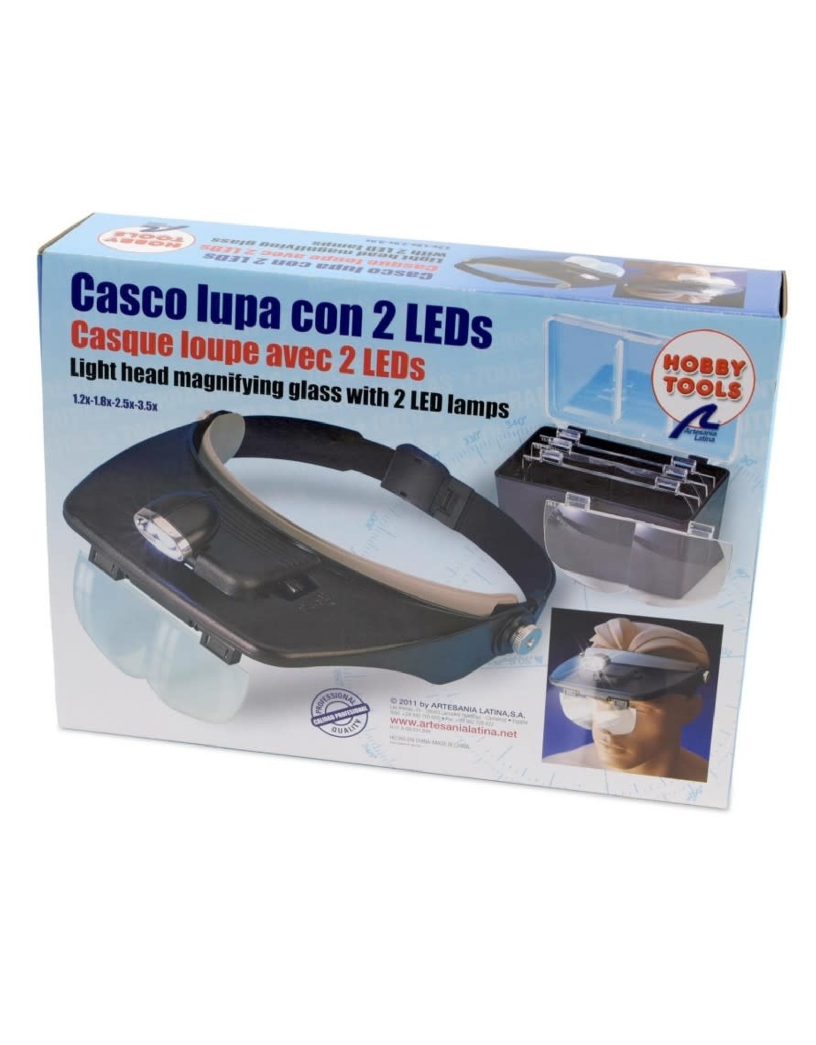 Latina Hands Free Magnifier Glasses w/2 LED Lights