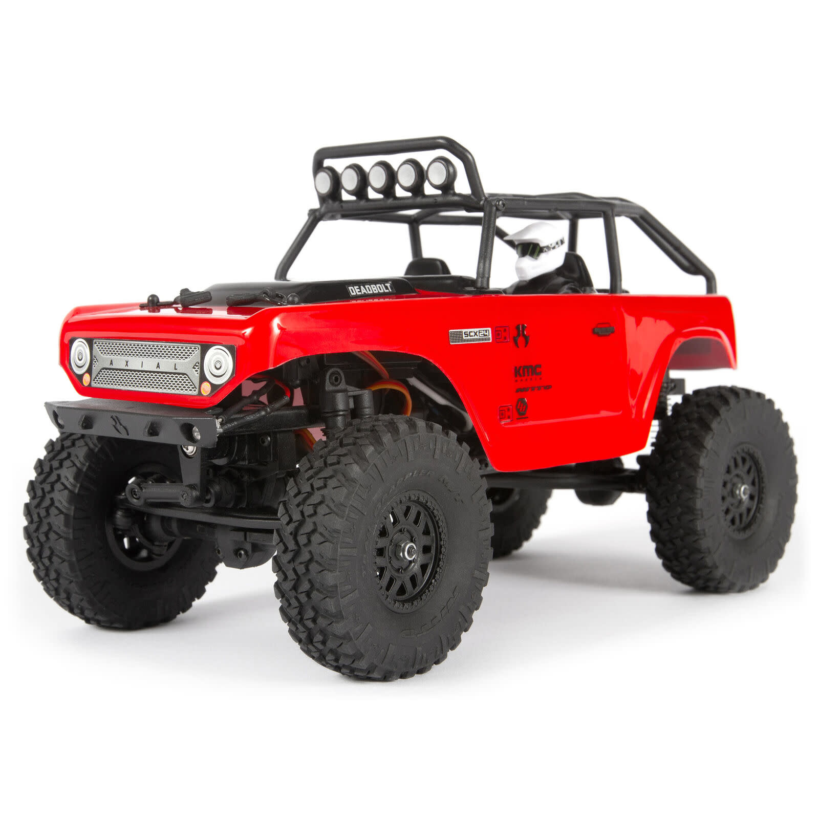 AXIAL SCX24 DEADBOLT 1/24 RTR デッドボルト Axial 1/24 SCX24 Deadbolt 4WD Rock Crawler Brushed RTR, Red