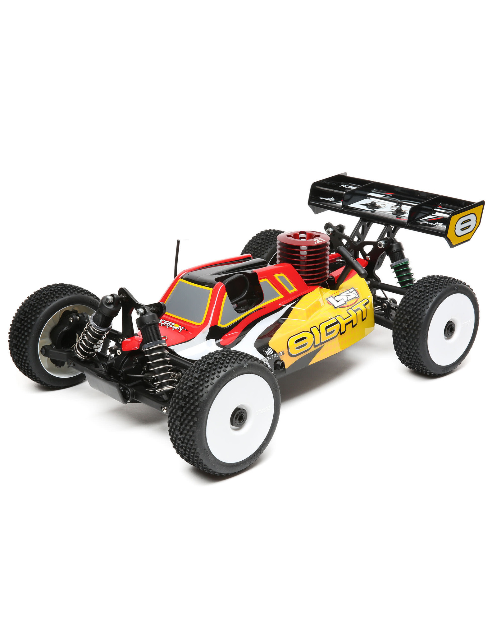 Losi 1/8 8IGHT 4WD Nitro Buggy RTR, Rouge/Jaune