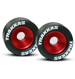 Traxxas Wheelie Bar Wheels, aluminum (red-anodized)