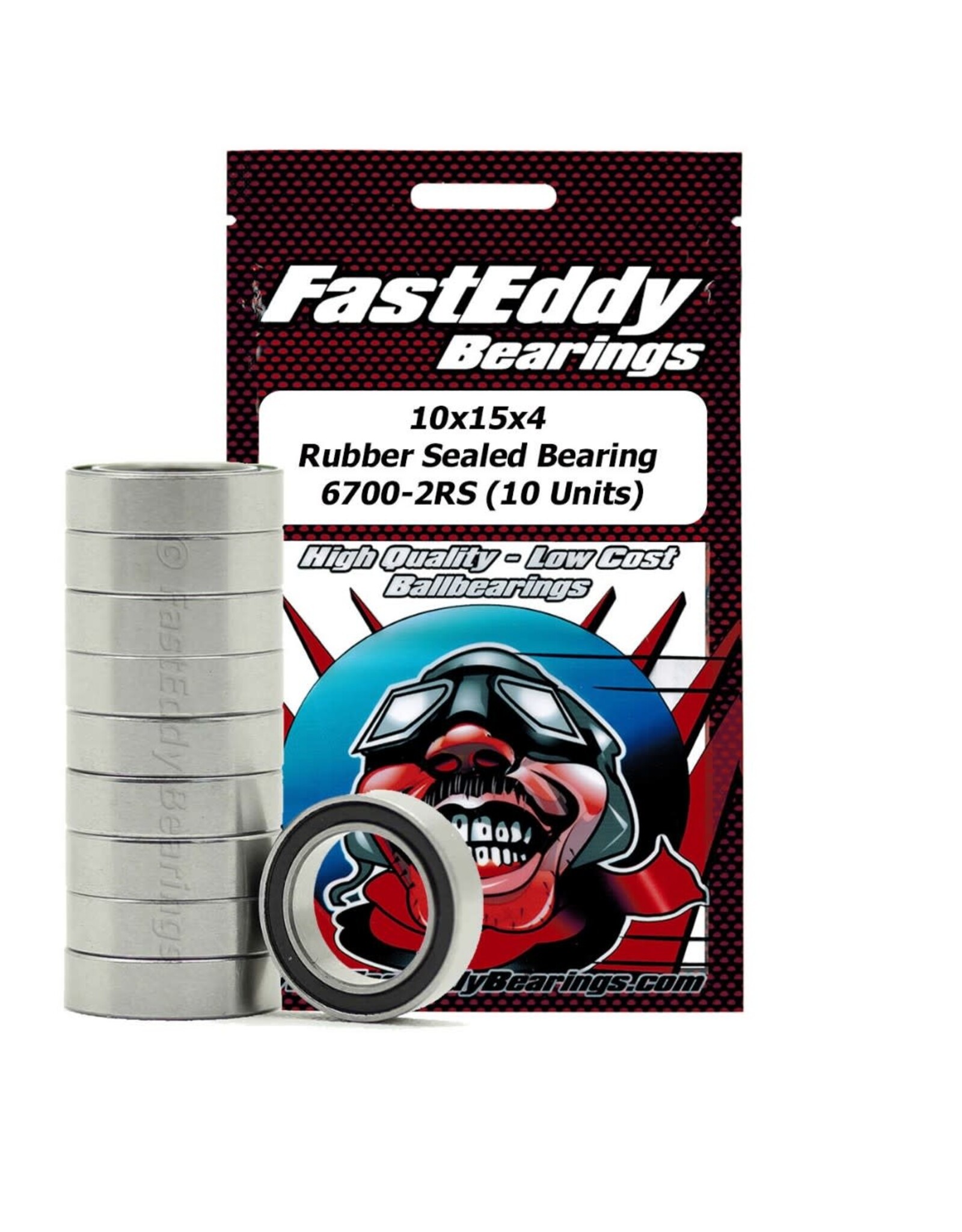 FastEddy Bearings 10x15x4 Rubber Sealed Bearings (10)