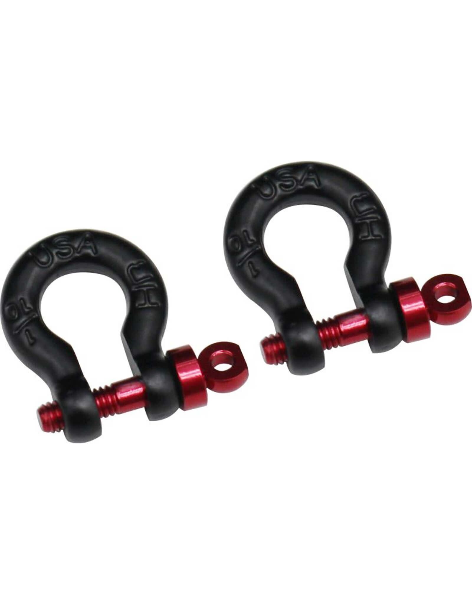 Hot Racing 1/10 Scale Black Tow Shackle D-Rings Gen8