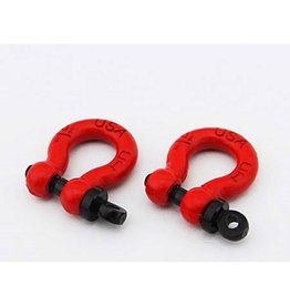 Hot Racing 1/10 Scale Red Tow Shackle D-Rings (2)