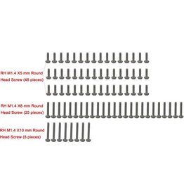 Hot Racing M1.4 Stainless Steel Full Screw Set 81 PC SCX24