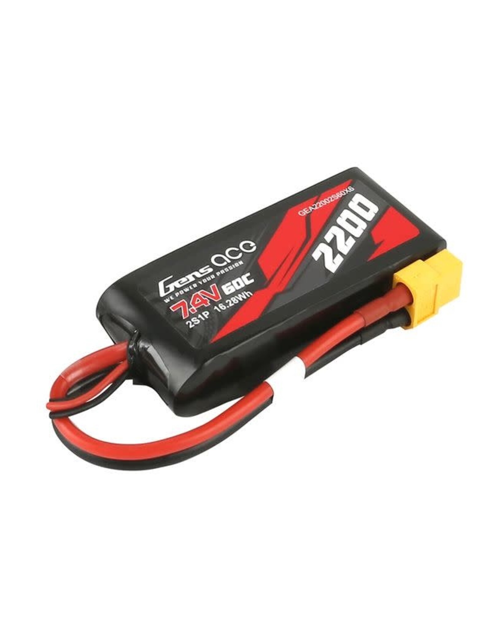 Gens Ace 2200mAh 2S1P 7.4V 60C LiPo XT60 Plug Soft Case