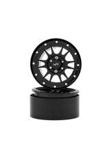 Yeah Racing 2.2" Aluminum 12-Spoke Beadlock Wheels w/12mm Hex (Black) (2)