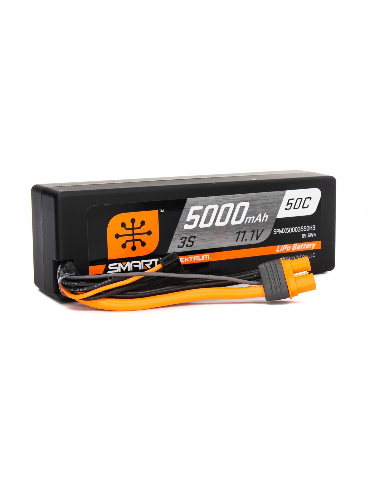 Spektrum 5000mAh 2S 7.4V 50C Smart LiPo Hard; IC3