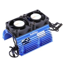 Power Hobby Power Hobby Heat Sink w/ Twin Tornado High Speed Fans, for 1/8 Motors, Blue