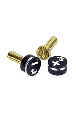 1UP Racing LowPro Bullet Plugs & Grips, 4mm, Black/Black