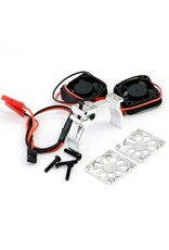 Power Hobby 1/8 Alu. Heatsink 30mm Twin Turbo High Speed Fans, Silver