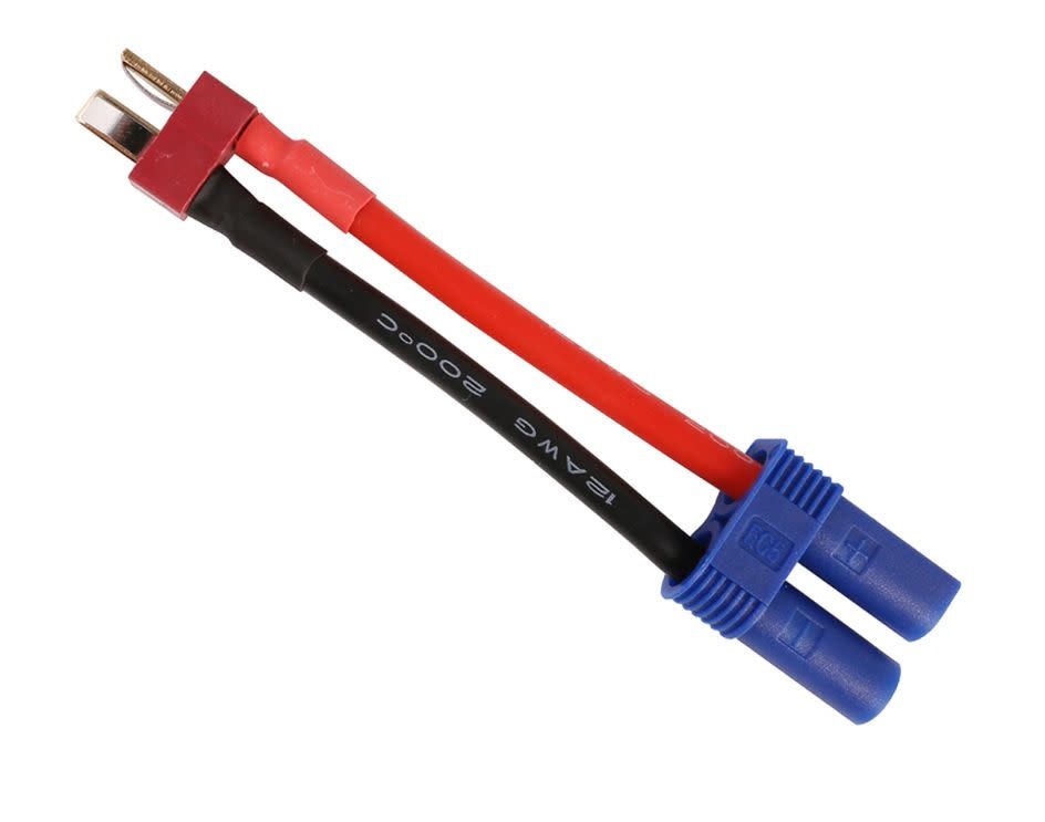 Lot De 4 Adaptateurs Câble Deans Mâle Vers EC2 Femelle - Longueur 5 Cm, Fil 16 AWG - Pour Conversion Batterie/ESC/chargeur En Modélisme