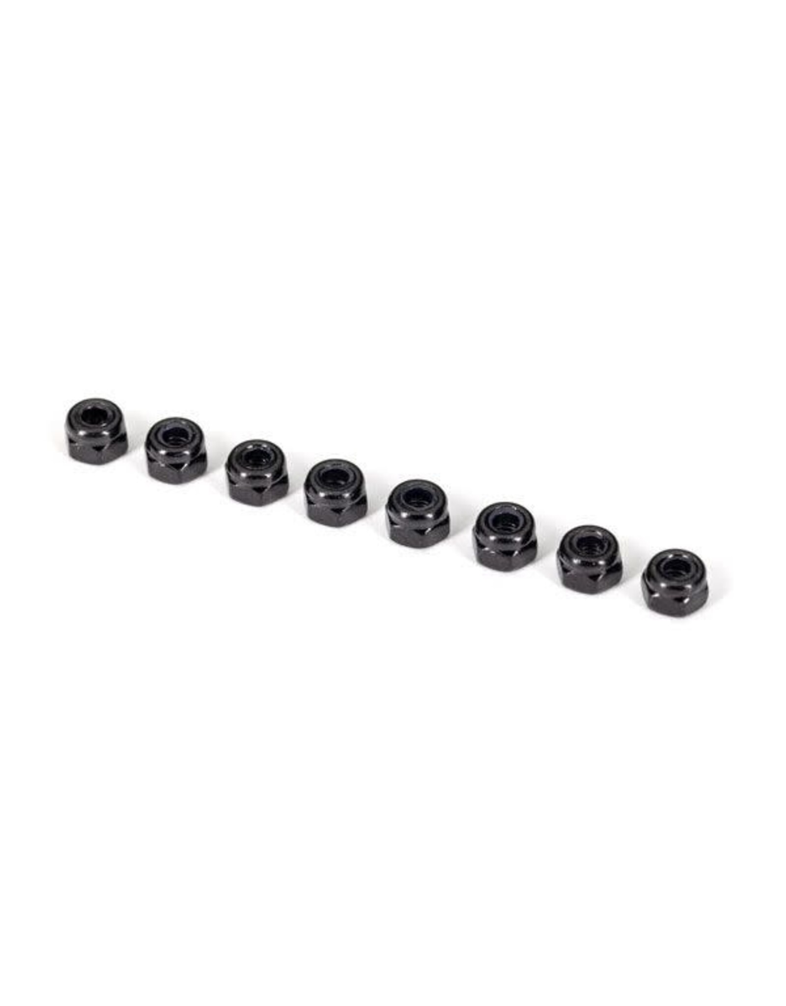 Traxxas Nuts, 3mm nylon locking, black (8)