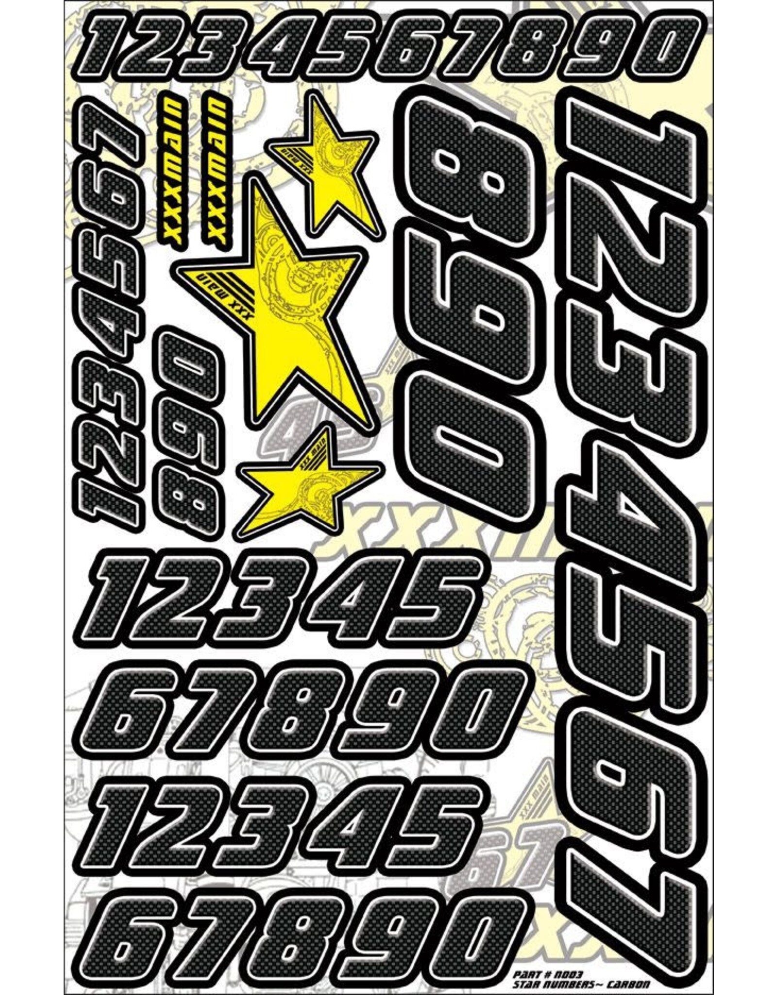 XXX main Racing Star Numbers - Carbon