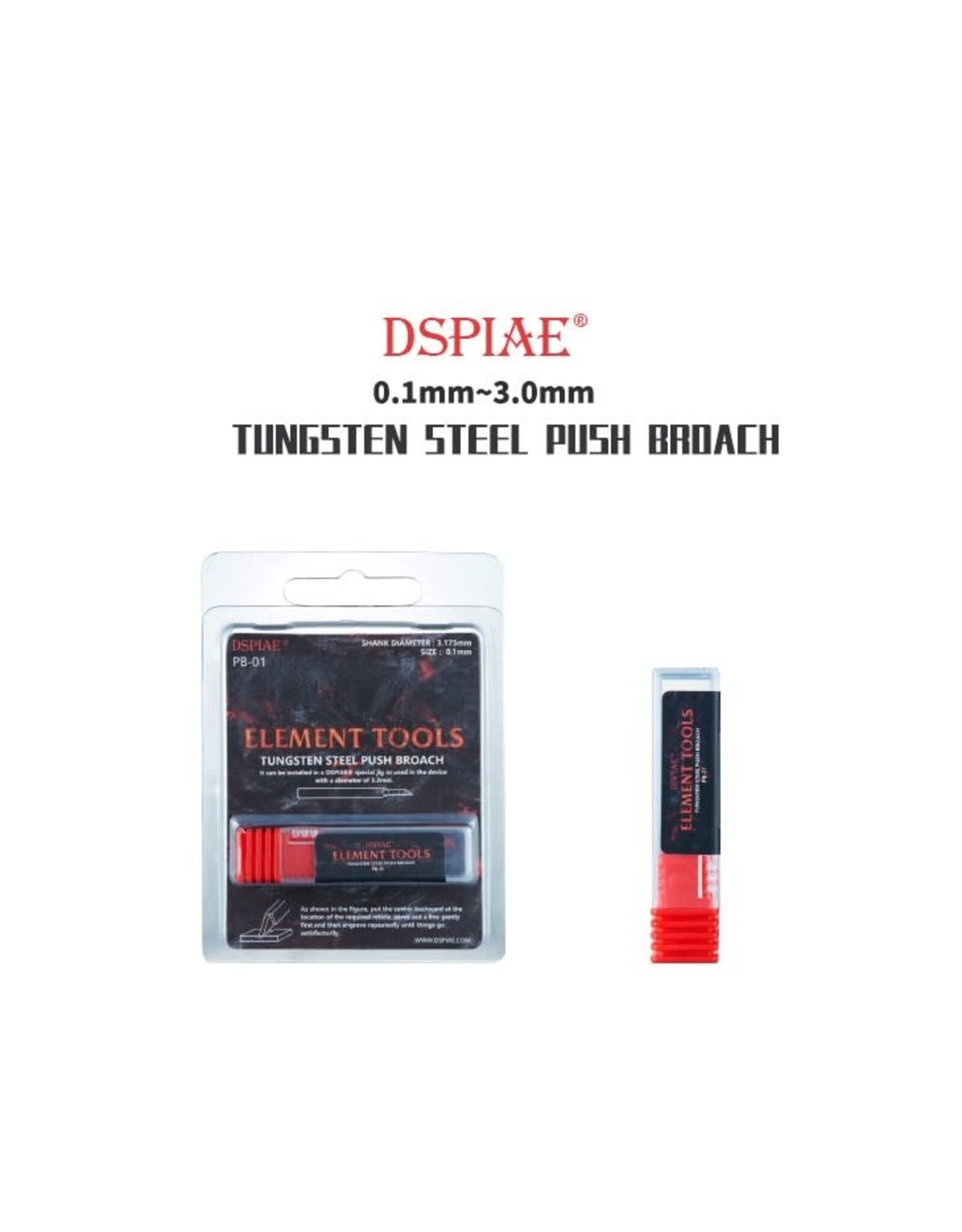 DSPIAE 0.3MM Tungsten Steel Push Broach Chisel