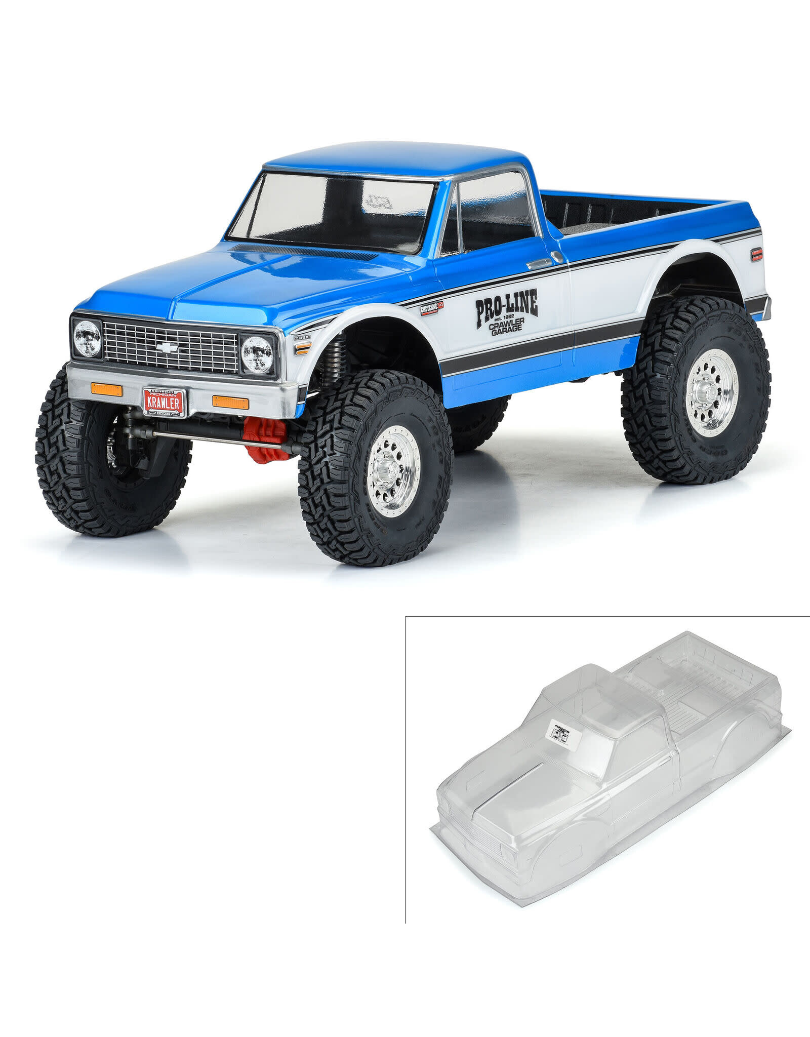 Pro-Line 1/10 Chevy K-10 Clr Bdy for 12.3" Whlbs Scl Crwlrs