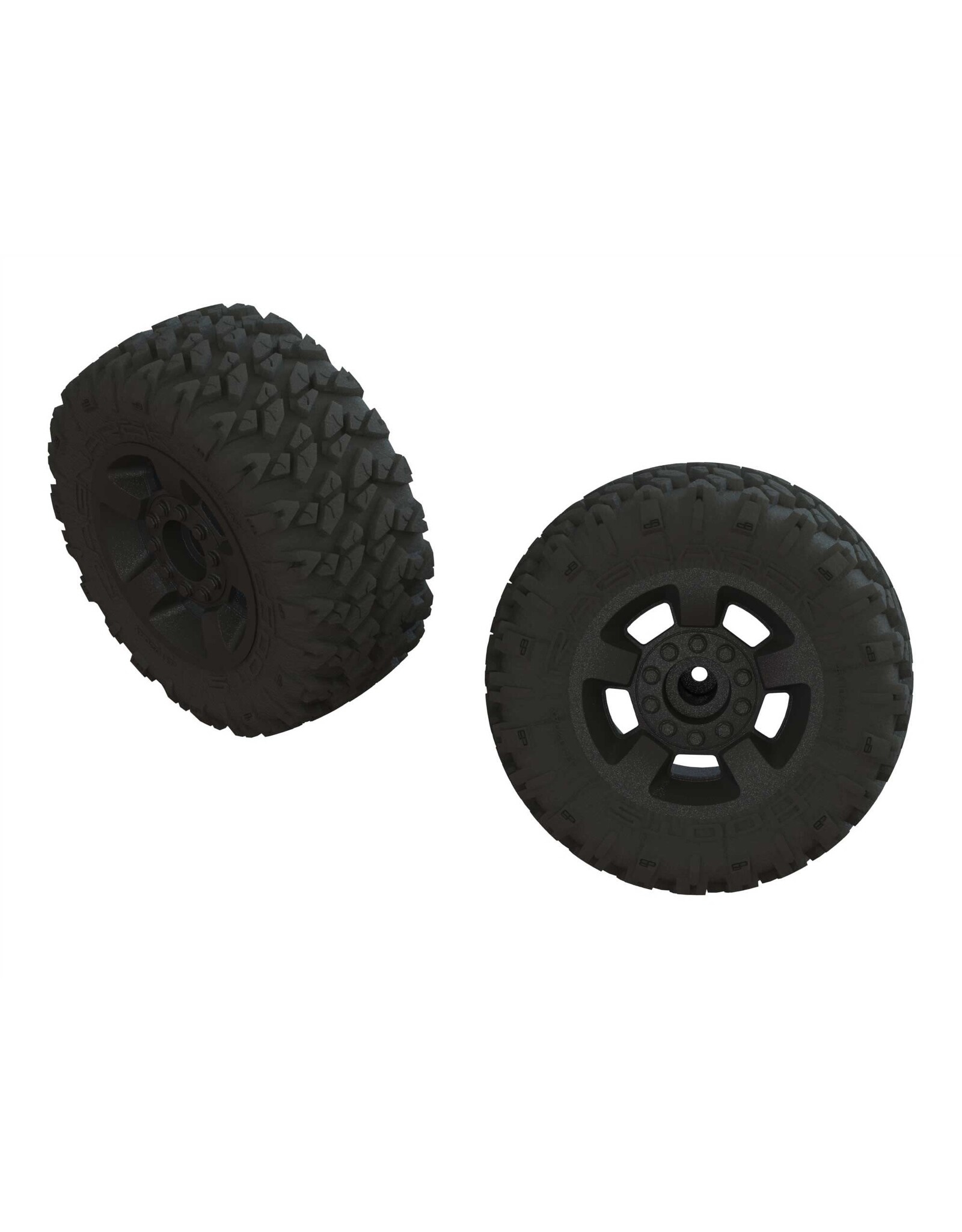 Arrma dBoots 'Ragnarok Mt' Tire Set Glued Black (2)