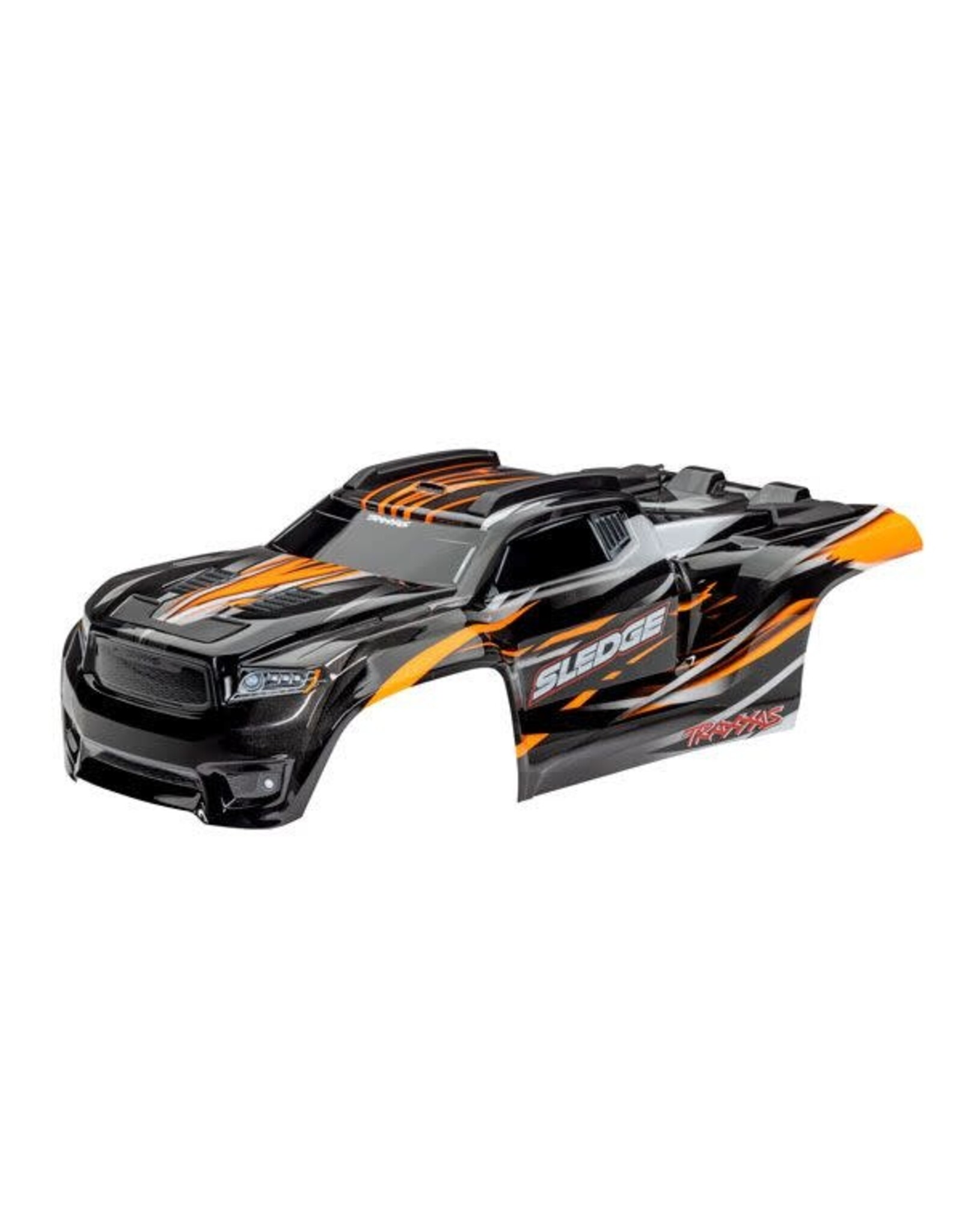 Traxxas Body, Sledge, orange/ window, grille, lights decal sheet