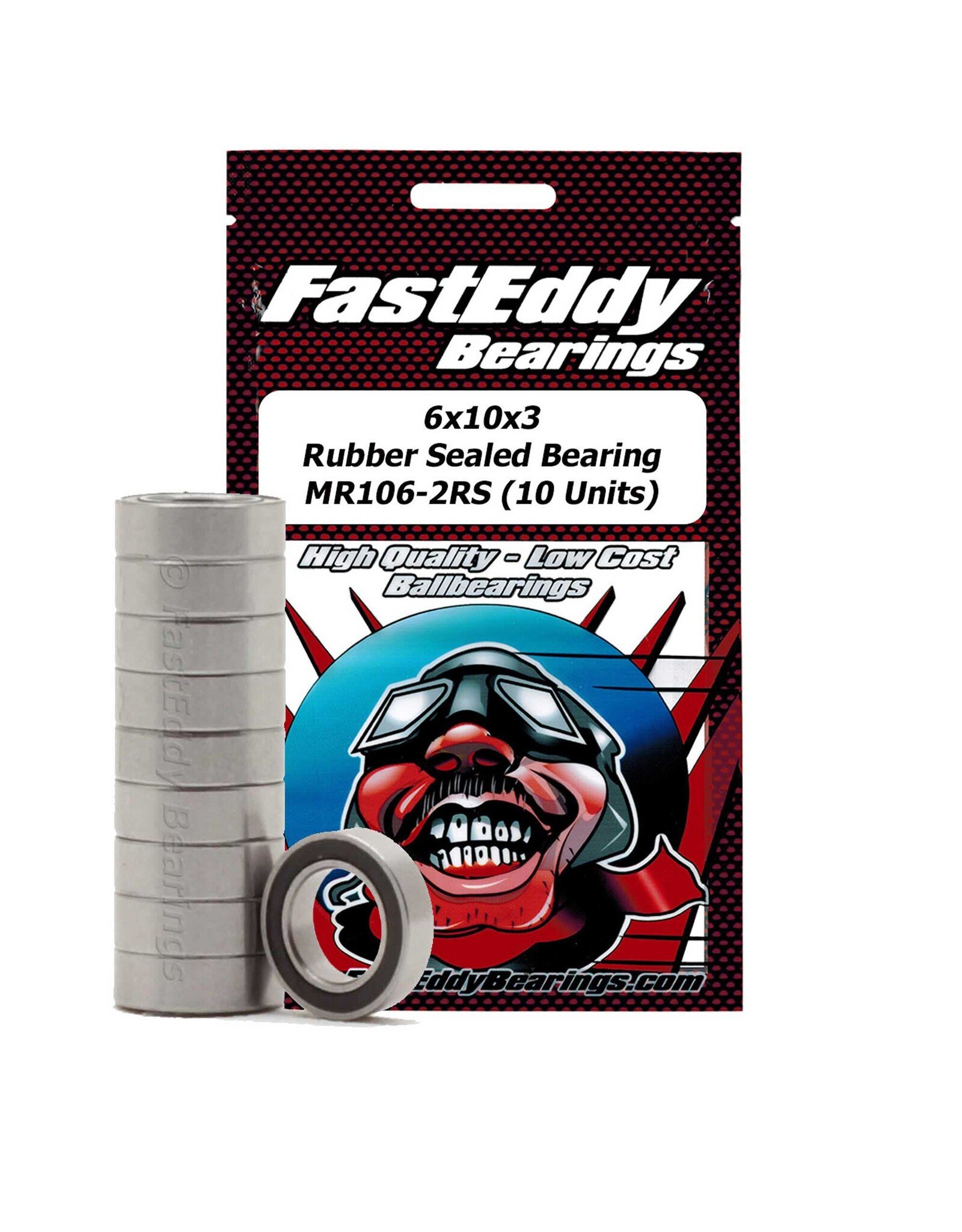 FastEddy Bearings 6x10x3 Rubber Sealed Bearing MR106-2RS (1)