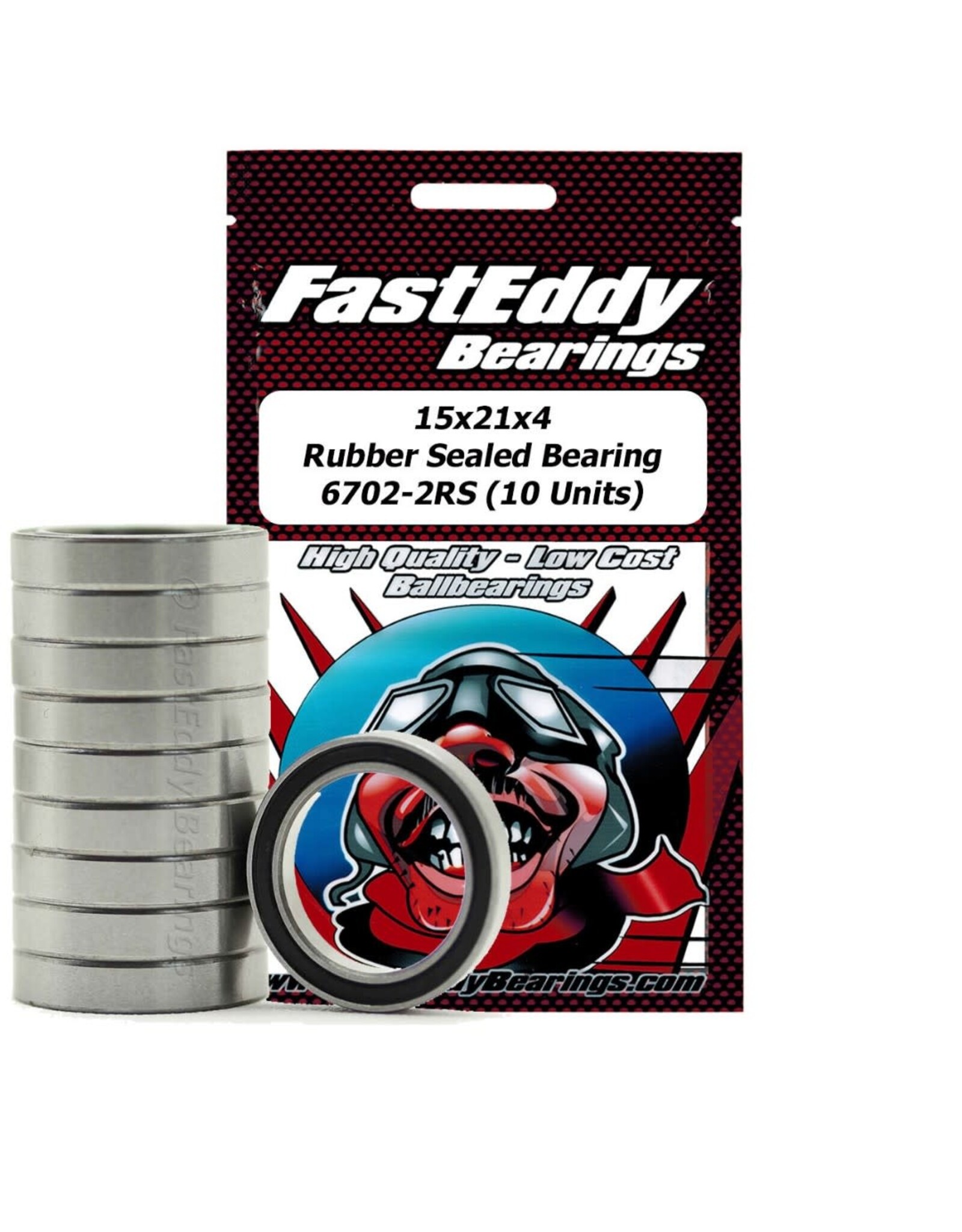 FastEddy Bearings 15x21x4 Rubber Sealed Bearing 6702-2RS (10)