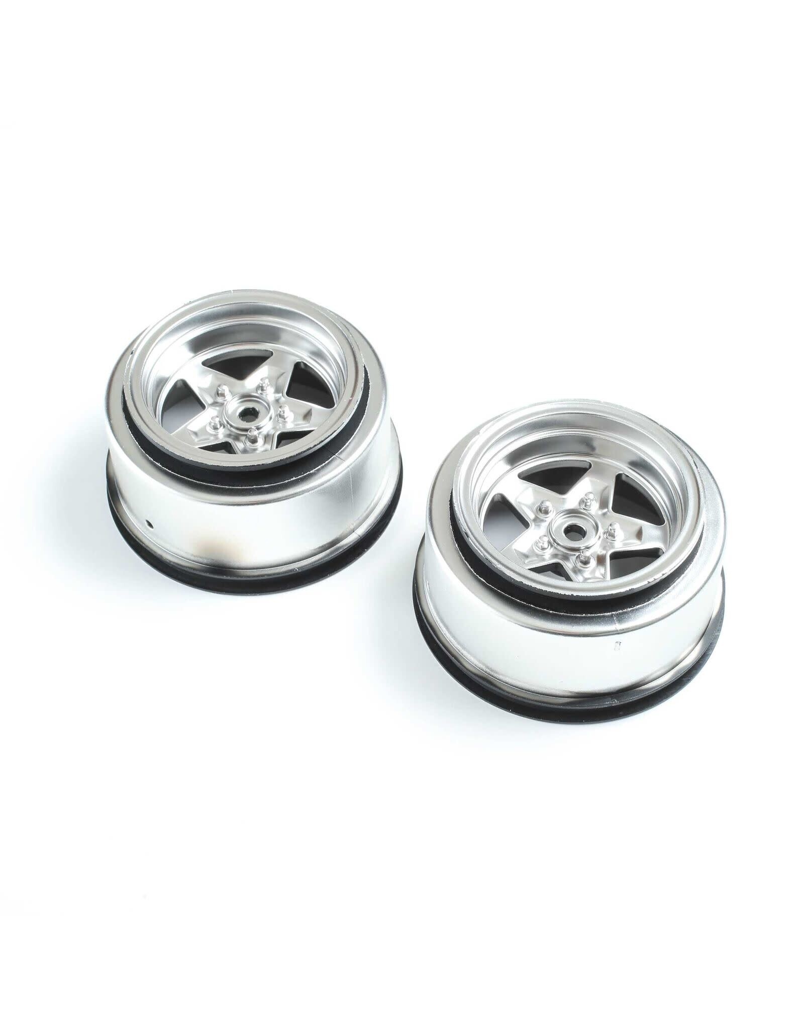 Losi Rear Wheel, Satin Chrome (2): 22S Drag