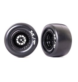 Traxxas Tires & wheels (Weld black) M/T Drag Slicks (2)