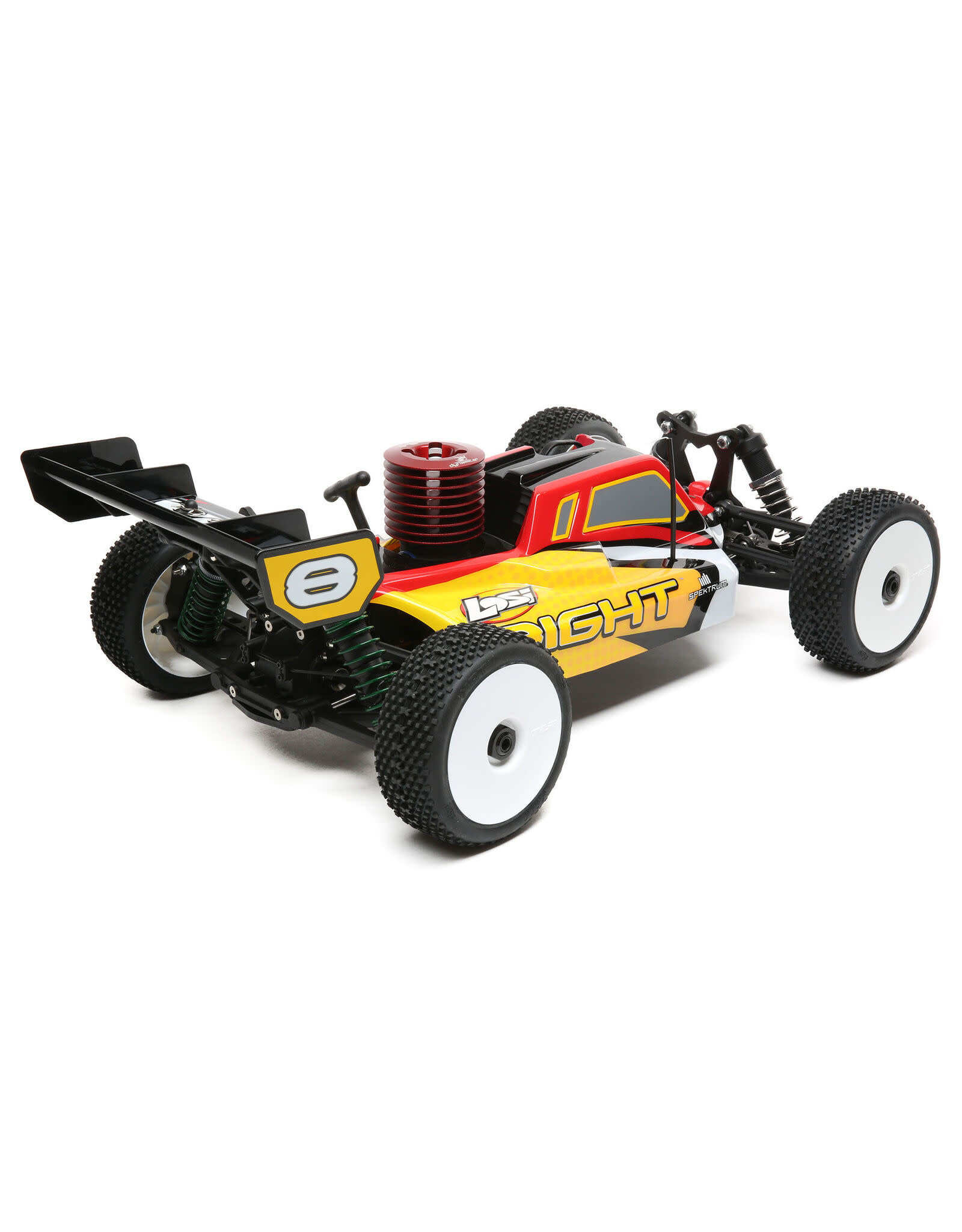 Losi 1/8 8IGHT 4WD Nitro Buggy RTR, Rouge/Jaune