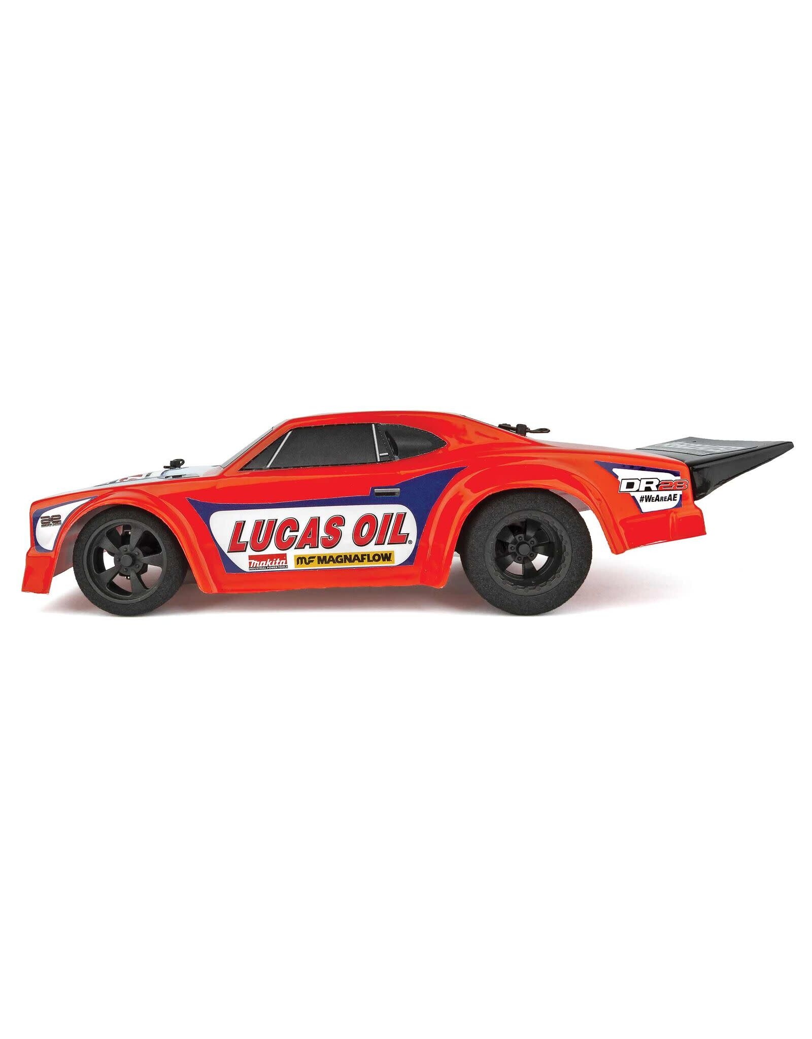 Team Associated 1/28 DR28 2WD Drag Car brossé RTR, Lucas Oil