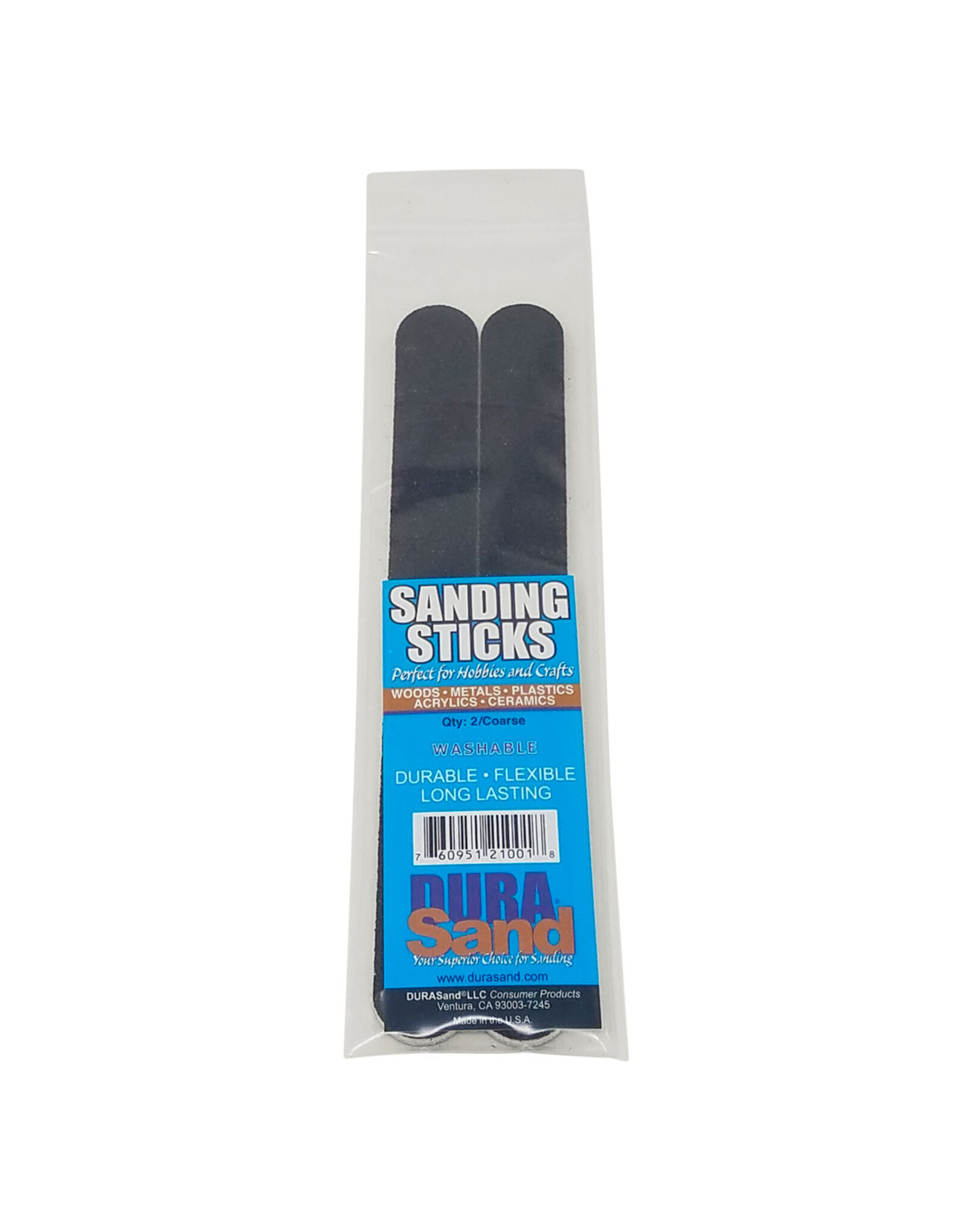 DuraSand Sanding Sticks, 2 Pieces, 100/180 Grit, Black
