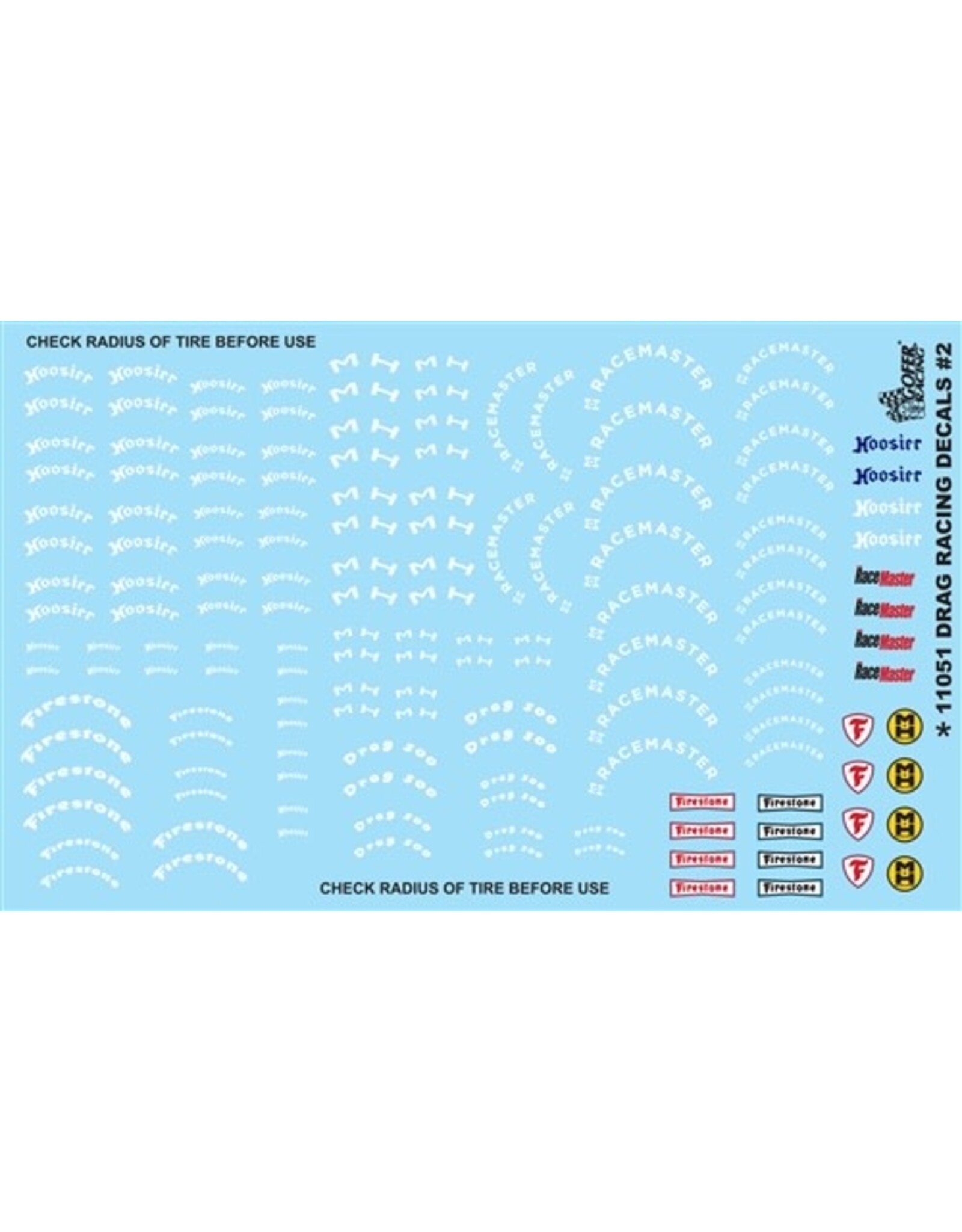 Gofer Racing Drag Racing Tire #2 Model Car Decals 1/24