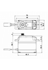 Savox High Voltage Brushless Digital Servo, 0.080sec / 347.2oz @ 7.4V