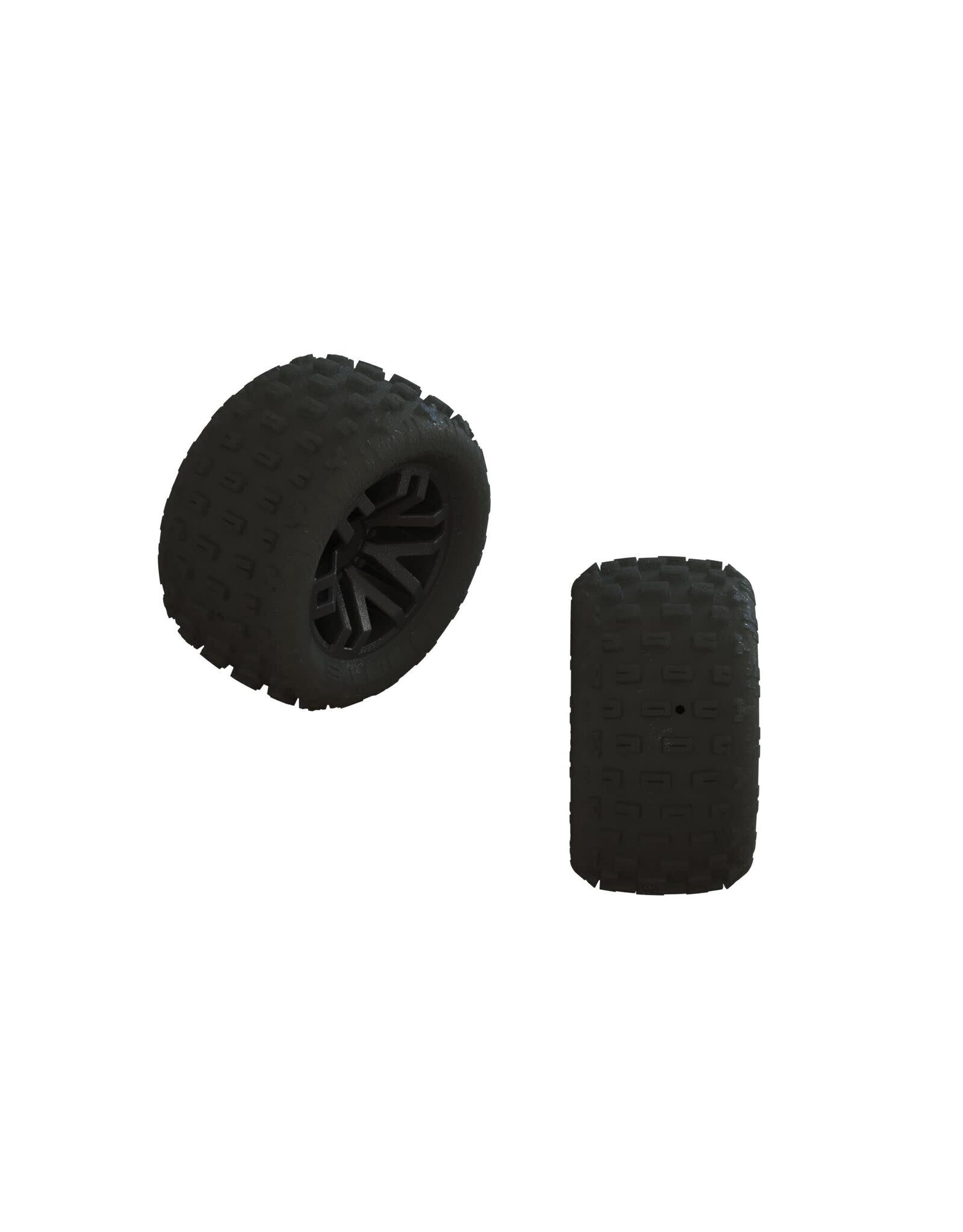Arrma dBoots 'FORTRESS' Tire Set Glued (Black) (2 Pairs)