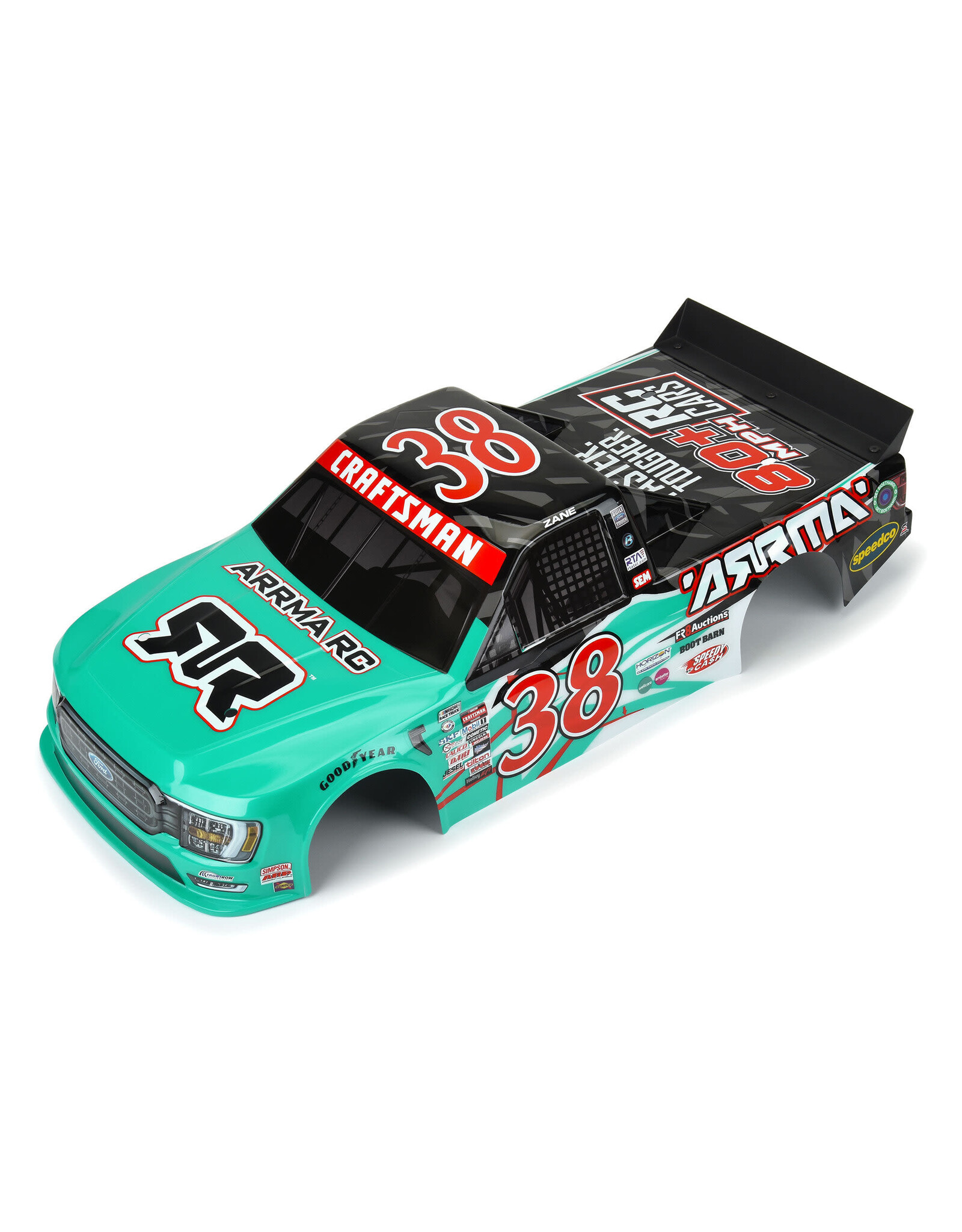 Arrma 2023 LE No.38 F150 NASCAR Trk Bdy Teal: Infrctn 6S