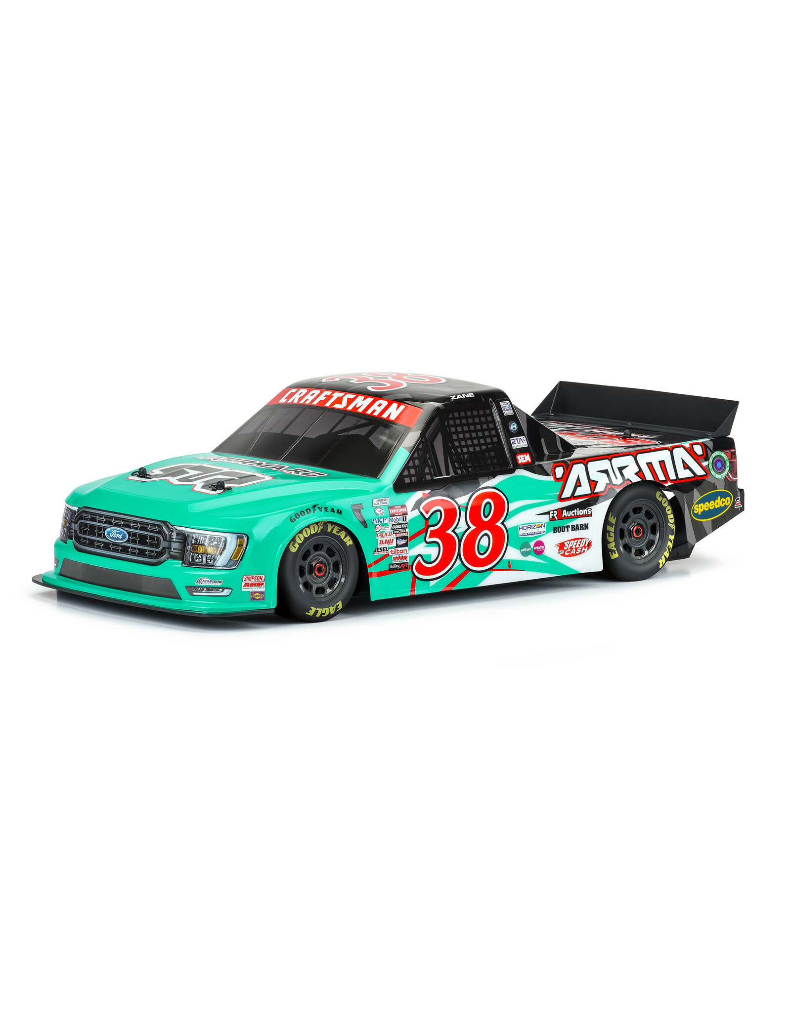 Arrma 2023 LE No.38 F150 NASCAR Trk Bdy Teal: Infrctn 6S