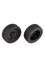 Team Associated SR10 Front Wheels with Street Stock Tires, mounted