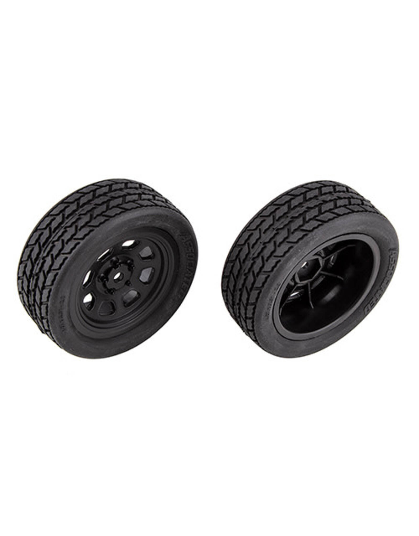 Team Associated SR10 Front Wheels with Street Stock Tires, mounted