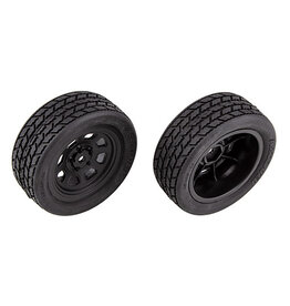 Team Associated SR10 Front Wheels with Street Stock Tires, mounted