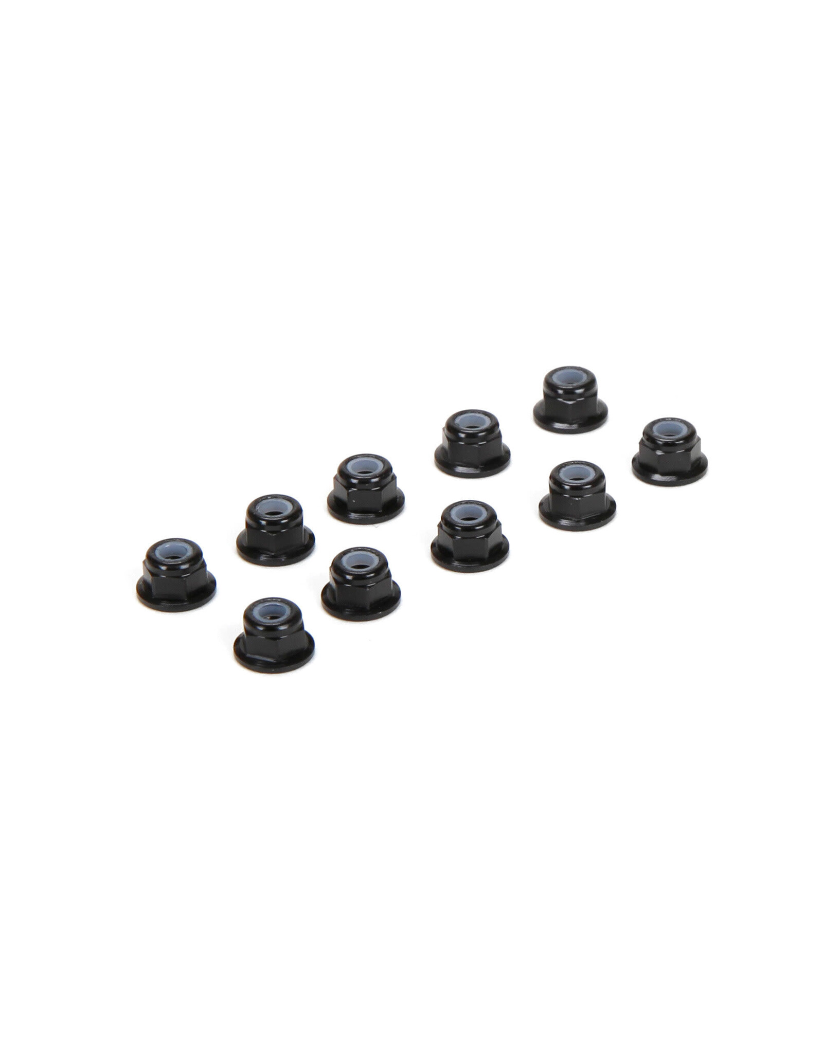 Team Losi Racing M3 Flanged Aluminum Lock Nuts, Black (10)